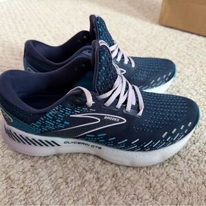 Brooks Women's Navy and Teal Sneakers glycerin GTS 20 running shoes
